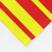 赤と黄色のストライプデザイン フリースブランケット (角)