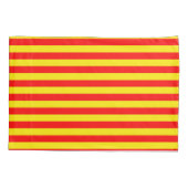 赤と黄色のストライプデザイン 枕カバー (裏面)