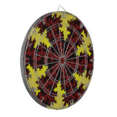 赤と黄色のスノーフレーク ダーツボード (正面左)