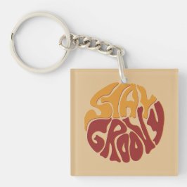 赤と黄色のスプラッシュでGroovyを維持 キーホルダー