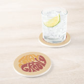 赤と黄色のスプラッシュでGroovyを維持 コースター (側面)