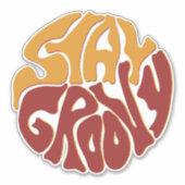 赤と黄色のスプラッシュでGroovyを維持 シール (正面)