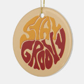 赤と黄色のスプラッシュでGroovyを維持 セラミックオーナメント (左)