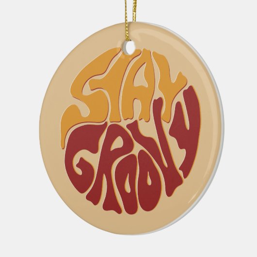 赤と黄色のスプラッシュでGroovyを維持 セラミックオーナメント (左)