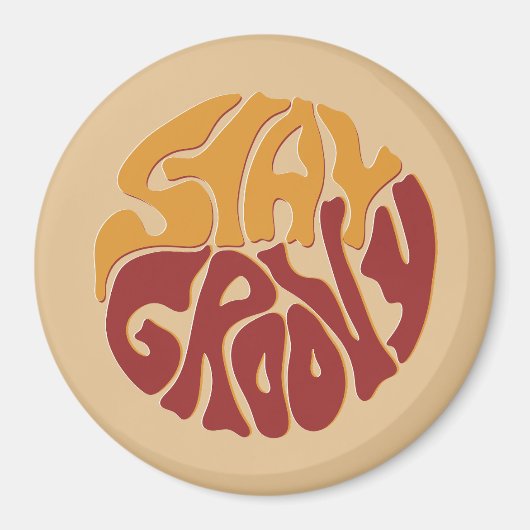 赤と黄色のスプラッシュでGroovyを維持 マグネット (正面)