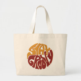 赤と黄色のスプラッシュでGroovyを維持 ラージトートバッグ