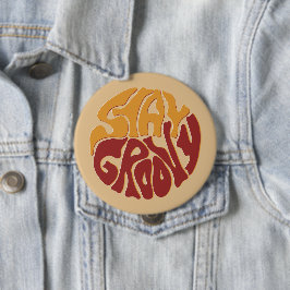 赤と黄色のスプラッシュでGroovyを維持 缶バッジ