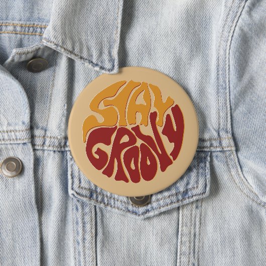 赤と黄色のスプラッシュでGroovyを維持 缶バッジ (インサイチュ)