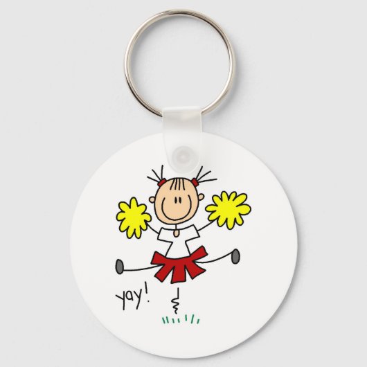 赤と黄色のチアリーダーTシャツとGIfts キーホルダー (正面)