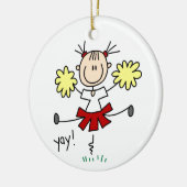 赤と黄色のチアリーダーTシャツとGIfts セラミックオーナメント (左)