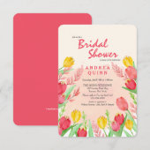 赤と黄色のチューリップの招待状 招待状 (正面/裏面)