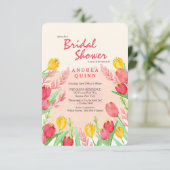 赤と黄色のチューリップの招待状 招待状 (スタンド正面)