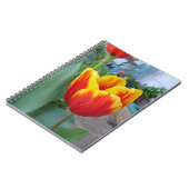 赤と黄色のチューリップの花園の写真 ノートブック (左側)