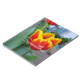 赤と黄色のチューリップの花園 フォト ノートブック (左側)