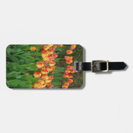 赤と黄色のチューリップの花 ラゲッジタグ