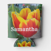 赤と黄色のチューリップフローラガーデンフォトカンコール 缶クーラー (正面)