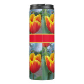 赤と黄色のチューリップフローラ女性名 タンブラー (裏面)