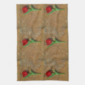 赤と黄色のチューリップ キッチンタオル (縦)