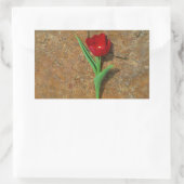 赤と黄色のチューリップ 長方形シール (バッグ)