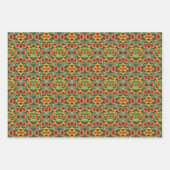 赤と黄色のデイジーパーソナライズされた花 ラッピングペーパーシート (正面3)