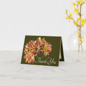 赤と黄色のデイジー緑の背景ありがとう カード (黄色い花)