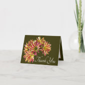 赤と黄色のデイジー緑の背景ありがとう カード (正面)