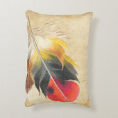 赤と黄色のトレンディー羽 アクセントクッション (裏面(縦))