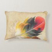 赤と黄色のトレンディー羽 アクセントクッション (裏面)