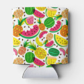 赤と黄色のトロピカルフルーツパターン 缶クーラー (裏面)