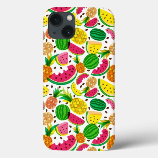 赤と黄色のトロピカルフルーツパターン Case-Mate iPhoneケース (裏面)