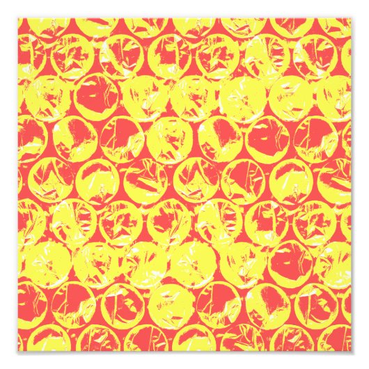 赤と黄色のバブルラップアーポップ・アートのト フォトプリント            (正面)