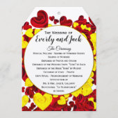 赤と黄色のバラとハートフラットプログラム プログラム (正面)