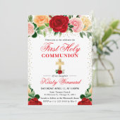 赤と黄色のバラの最初の聖餐式 招待状 (スタンド正面)