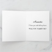 赤と黄色のバラパーソナライズされたの結婚の提案 カード (内部)