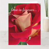 赤と黄色のバラパーソナライズされたの結婚の提案 カード (正面)