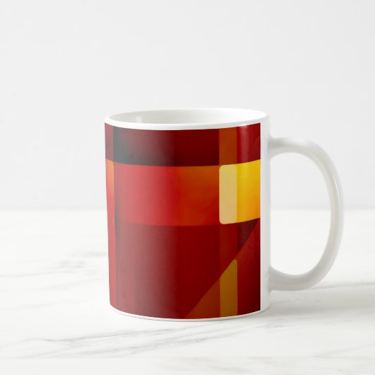 赤と黄色のパターン コーヒーマグカップ (右)