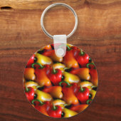 赤と黄色のピーパーズボタンのキーチェーン キーホルダー (裏面)