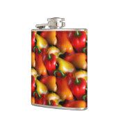 赤と黄色のピーマンのビニール包まれたフラスコ フラスク (左)