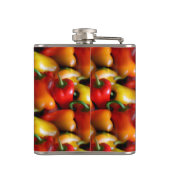 赤と黄色のピーマンのビニール包まれたフラスコ フラスク (裏面)