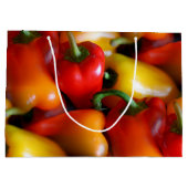 赤と黄色のピーマン抱き枕 ラージペーパーバッグ (裏面)