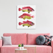 赤と黄色のファンタジー魚トリオ キャンバスプリント (インサイチュ (リビング))
