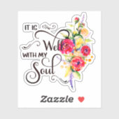 赤と黄色のフローラシール シール (シート)