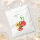 赤と黄色のフローラブーケ フェイバーバッグ (クリップ留めされた状態)