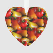 赤と黄色のペッパーアクリルオーナメント オーナメント (正面)