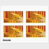 赤と黄色のムービーチケット 長方形シール (シート)