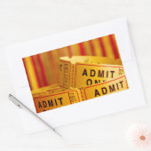 赤と黄色のムービーチケット 長方形シール (封筒)