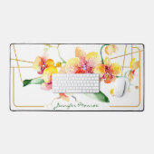 赤と黄色のランパーソナライズされた デスクマット (キーボード&マウス)