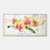 赤と黄色のランパーソナライズされた デスクマット (正面)