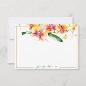 赤と黄色のランパーソナライズされた ノートカード (正面)