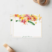 赤と黄色のランパーソナライズされた ノートカード (正面/裏面インサイチュ)